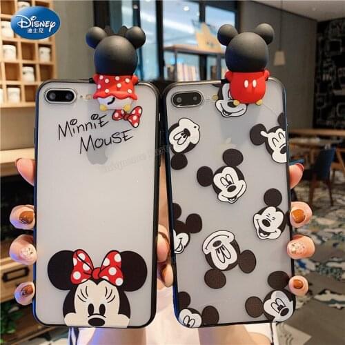 Disney Mobile Phone Cover Anti-drop Mickey Minnie Mouse Phone Case Soft Silicone Cute Cartoon Shell Phone for Iphone Apple
