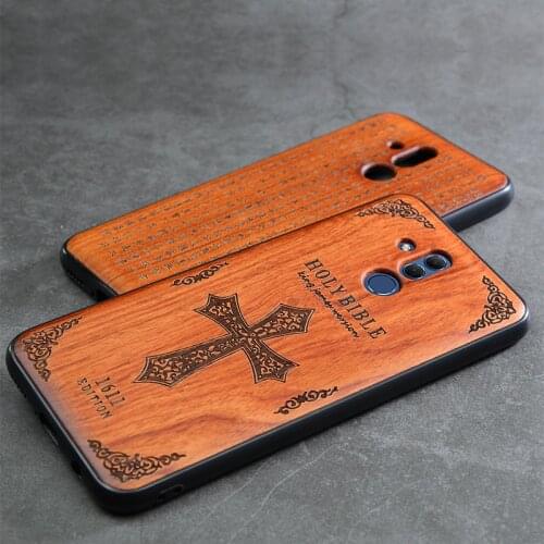 Carveit Carved Real Wood Case Huawei P30 P40 Mate 20 30 40 Pro Lite Soft-Edge Cover Luxury Shell Accessory Protective Phone Hull
