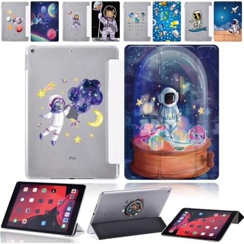 Tablet Case for Apple IPad 7th 8th Gen/Air 1 2 3 4/mini 1 2 3 4 5/ipad 5th 6th Gen Printed Astronaut Smart Stand Folio Cover