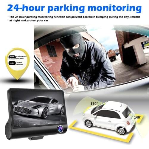 Dash Cam Car DVR Video Recorder Wireless Night Version Driving Recorder Dual Lens Wide Angle Dash Cam with Rea View Camera