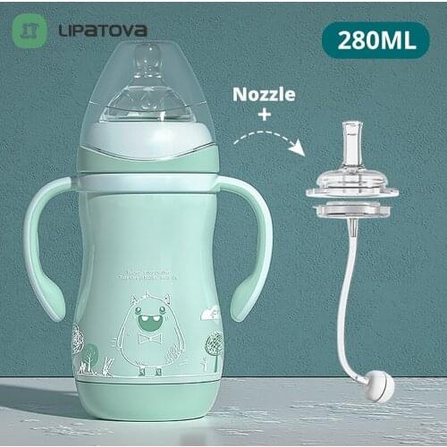 Baby bottle Dual Purpose Cup Head Stainless Steel Material has strong heat preservation effect NO BAP baby Drinking Water