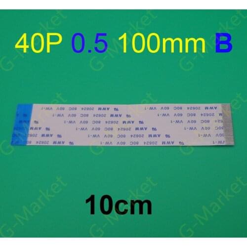 2pcs FFC FPC flat line flexible cable 0.5mm pitch 40 pin B Reverse Length 100mm 10cm Ribbon Flex Cable AWM 20624 80C 60V VW-1