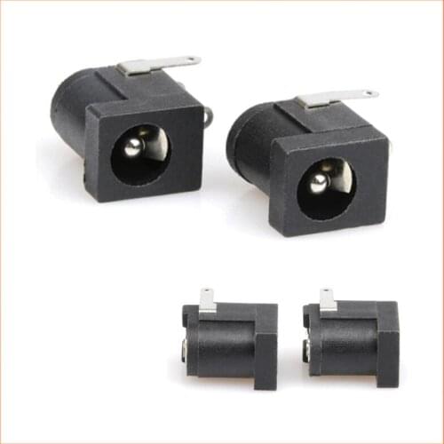 HOT Sales DC-005 Black DC Power Jack Socket Connector 5.5*2.1mm 5.5*2.5 2.1socket Round the needle