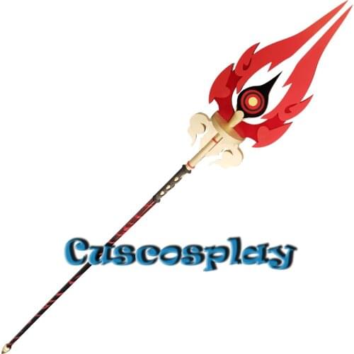 Game Genshin Impact Hu Tao Cosplay Staff Spear 180CM PVC Props Zhongli Weapons Accessories for Halloween Carnival Fancy Party
