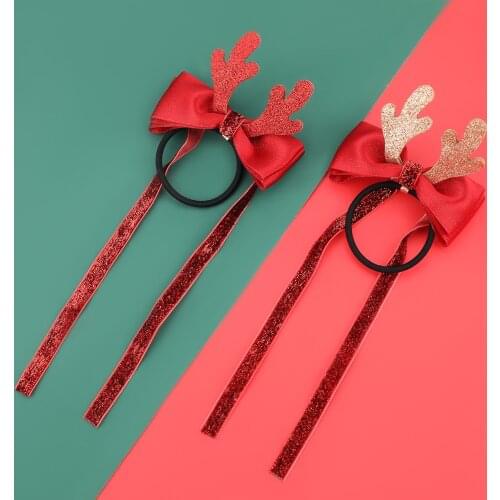 Korean version elastic hair tie cute cartoon Christmas antler hair accessories rubber band hair rope hair bands female headdress