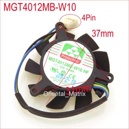 Free Shipping MGT4012MB-W10 HF 12V 0.09A 37mm 31*31*31mm 4Pin Cooler For NVIDIA Graphics Card Cooling Fan