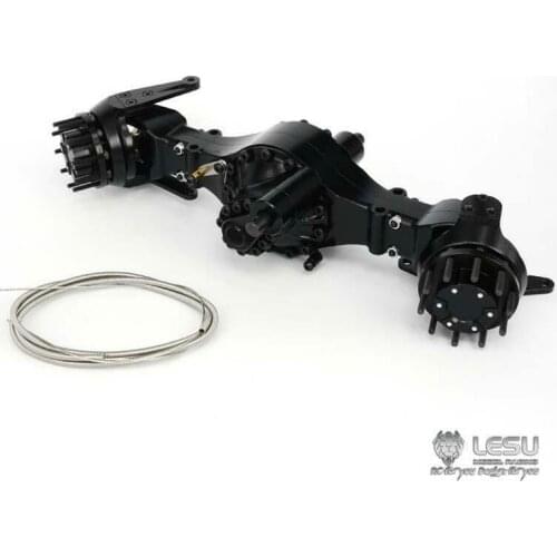 Metal LESU Flange Front Through Axle for 1/14 Tamiya RC Tractor Truck Trailer DIY Model