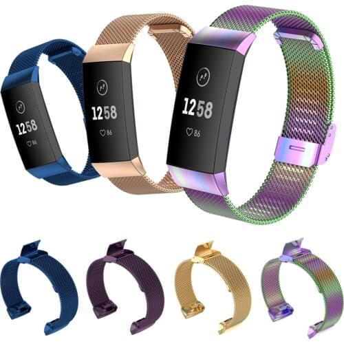 Metal Smart Bracelet Strap For Fitbit Charge 4 3 Stainless Steel Band Watch Strap For Fitbit Charge 3/3 SE Replacement Wristband