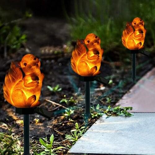 Squirrel model LED Solar Light Waterproof Resin Animal Shape Landscape Light Garden Courtyard pathway niaght light