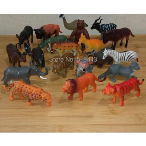 20 Wild Animal Model Toy Tiger Forest Family Doll Accessories Children Play Toys Unisex Animals Plastic 2021