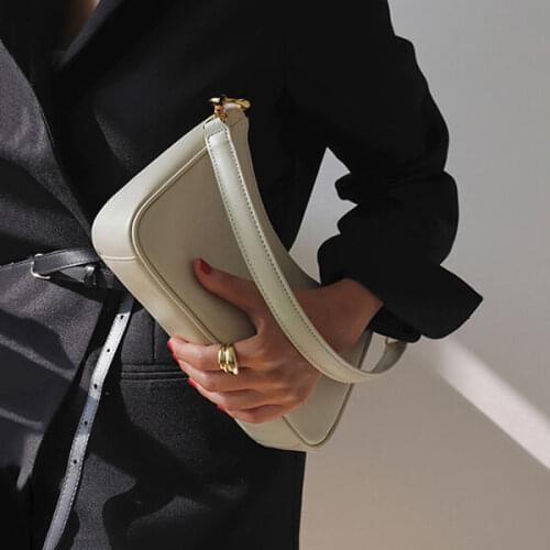 Fashion Design Women Baguette Purse Handbags PU Leather Ladies Chain Small Shoulder Messenger Bag Vintage Female Underarm Bags