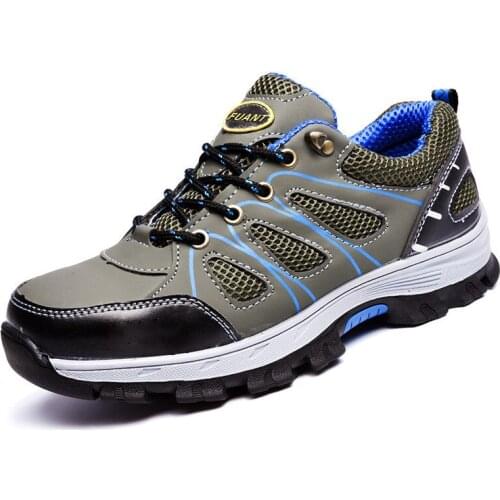 Mens Work Boots For Men Steel Toe Safety Shoes Construction Puncture Proof Work Shoes