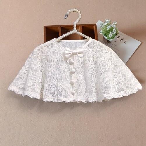 New Girl Summer White Red Lace Shrug Bolero Cape Jacket Elegant Wraps Beach Shawl Little Bridal Bolero