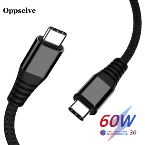 Oppselve 60W USB C to USB Type C Cable Quick Charge PD Type-c Cable For Huawei P40 P30 Pro Lite Xiaomi Macbook Pro USB C Cable