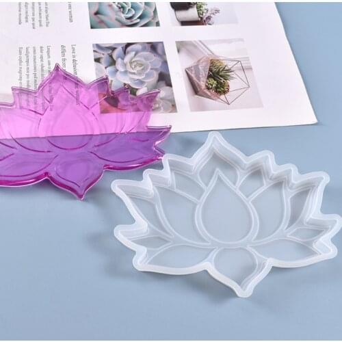DIY Crystal Epoxy Mold Lotus Storage Table Coaster Multi-purpose Silicone Mold For Resin