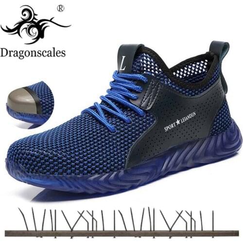 Dropshipping Mens Safety Shoes Steel Toe Construction Lightweight Protective Footwear 3D Shockproof Work Sneaker Shoes For Men