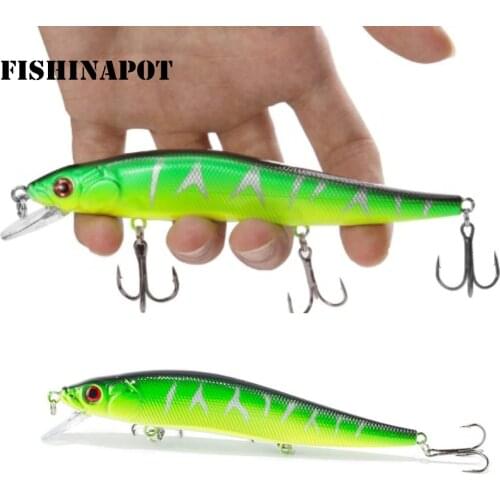 FISHINAPOT 1PCS 14cm 23g Wobblers Fishing Lure Minnow Crankbait Peche Bass Trolling Isca Artificiail Hard Bait With 4# hooks