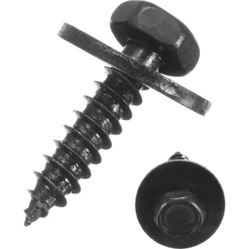 Car Self Tapping Tapper Screws And Washer 4.8 x 19 mm Black 8mm Hex Head Self Tapping Tapper Screws For BMW Repair Screws