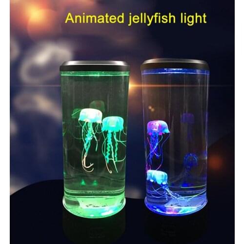 USB Powered Led Jellyfish Lamp Mood Night Light Jellyfish Tank Aquarium Led Lamp For Table Home Bedside Decor Holiday Gift