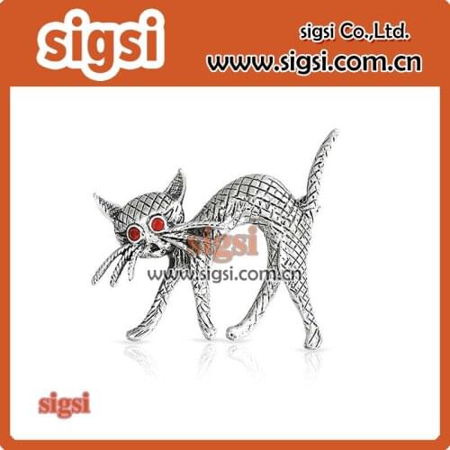 Vintage Crystal Cat Brooch Collar Pin Lovely Pets cat Corsage pin for Women Dress Accessories