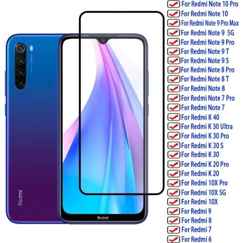 Tempered Glass For Redmi Mi Note 10 Pro Screen Protector 9 8 7 6 K40 K30 K20 Ultra Max T X S 5G XiaoMi Note10 Note9 K 40 30 20