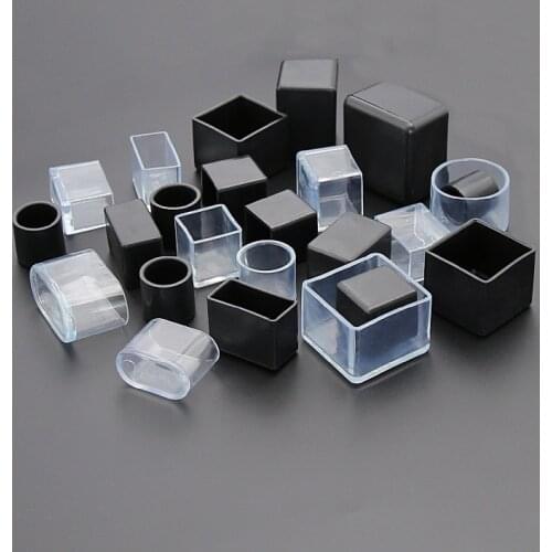 20pcs/lot Table Chair Leg Cap Transparent Protect Cover Wear Resistant Nonslip Furniture Foot Cover Stool Feet Protection Bottom