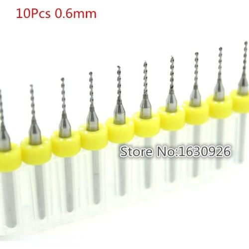 10pcs PCB milling cutter 0.6mm fish tail milling cutter corn milling cutter tungsten carbide mini end mill engraving CNC