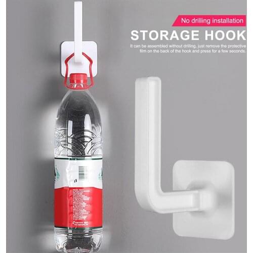 3/4pcs Adhesive Hook Plastic Home Kitchen Wall Door Hook Key Rack Kitchen Towel Roll Paper Hanger