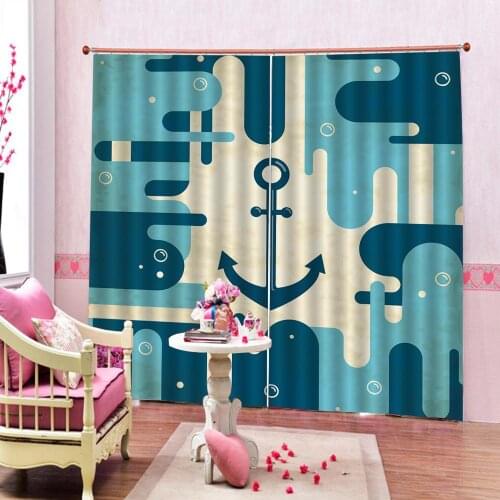 3D Pirate Ship Geometric patterns Curtain Pirate Horror Fear Image For Living room bedroom Half-Blackout Drapes Indoor Sets