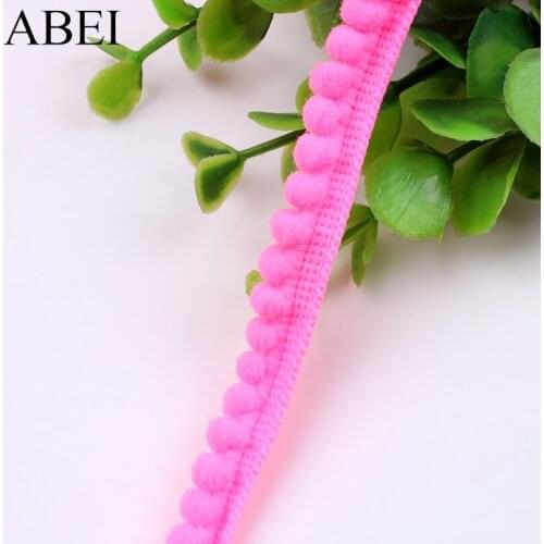 5 Yards/Lot 12mm Lace Ribbon Pom pom Trim Ball Pompom Fringe Ribbon Knitted Fabic Trimming Handmade Sewing Craft Accessories DIY