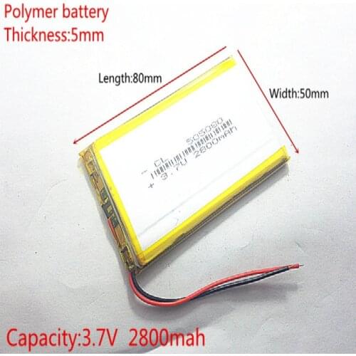 505080 3.7V 2800mAh 485079 Lithium Polymer Li-Po li ion Rechargeable Battery cells For Mp3 MP4 MP5 GPS mobile bluetooth