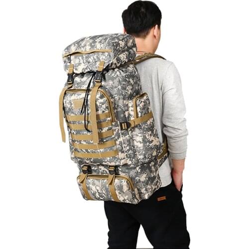 80L Waterproof Climbing Hiking Military Tactical Backpack Bag Camping Mountaineering Outdoor Sport Molle 3P Bag