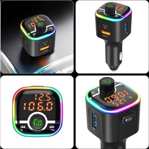 AGETUNR Car Charger FM Transmitter Bluetooth 5.0 Car Audio MP3 Player TF Card Car Kit QC3.0 Dual USB Car Phone Charger For Cars
