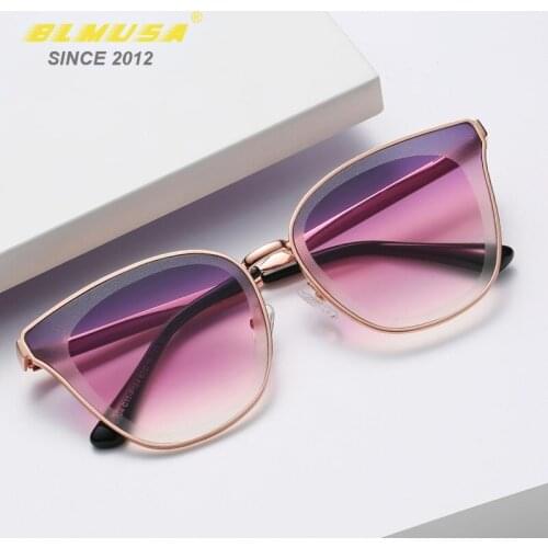BLMUSA 2021 New Fashion Sunglasses Women Brand Design Butterfly Eyeglasses Luxury Custom Pink Shades For Women Glasses UV400