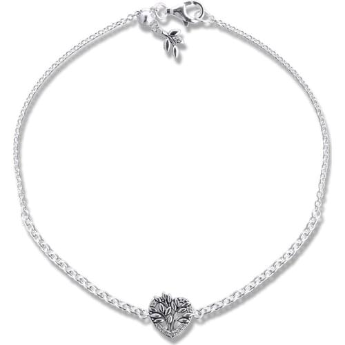 Bracelet For Women Heart Family Tree Silver Chain Bracelets 925 Sterling Silver Jewelry Femme Pulseira Plata de ley Armband