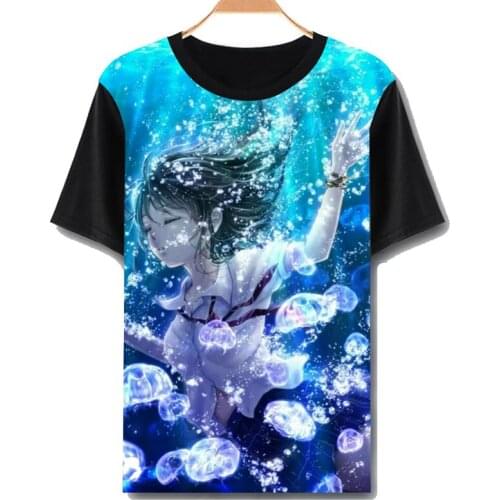 Your Lie in April Cosplay T Shirt Black O-Neck Short Sleeve Costumes Miyazono Print Tops Casual man women Summer Tees