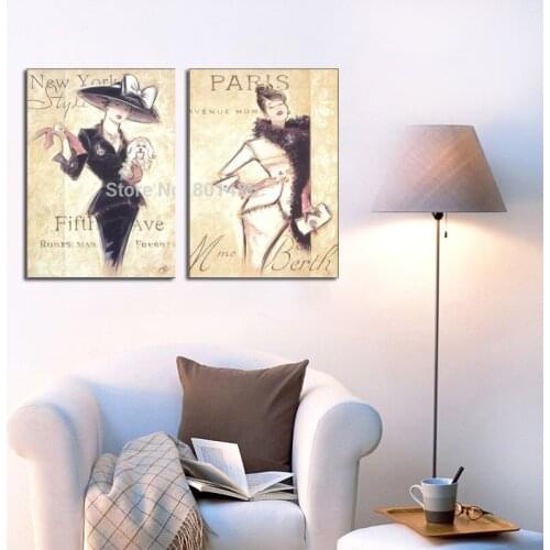 Canvas Wall Art Sexy Femme Elegant Classy Women French and New York Style Art Print Posters Drop shipping