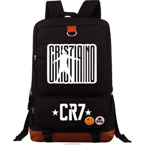 CR7 Laptop Backpack Canvas School Bag Rucksack Women Men Backbag Travel Daypacks Male Leisure Backpack Mochilas