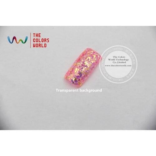 HR5104-312 Mix Iridescent Rainbow Colors and Hexagon shapes Glitter for nail art makeup and DIY decoration