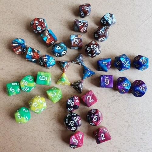 DND Dice Set Acrylic Polyhedral Dices D&D Dados Rpg Plastic Dice Board Game Cubes D4 D6 D8 D10 D12 D20 MTG DIces 7PCS/Set