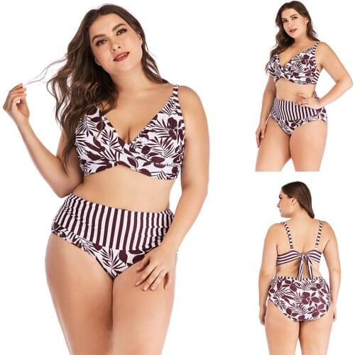 Patchwork Beach Wear Swimsuit Bikini Set Swimwear Sexy Summer Print Bikinis Women Swimming Suit Woman Clothes Plus Size XXXXXL