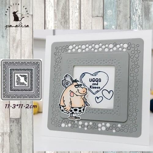 Panalisacraft Square background Metal Cutting Dies Craft Dies Scrapbooking Card Making Album Embossing Stencil DieCut Decoration