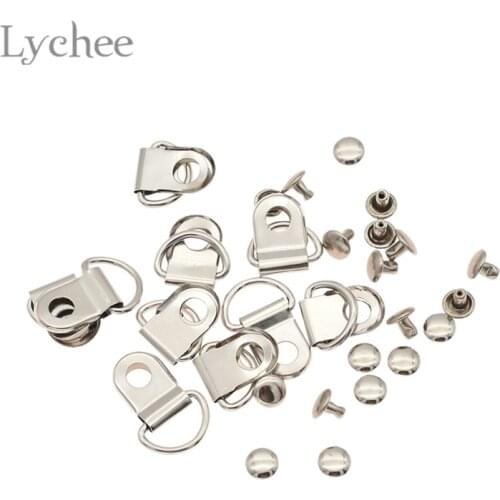 Lychee Life 10pcs Leather Craft Metal D-ring Buckles Silver Color Bronze Color Buckle DIY Bag Clothes Accessories