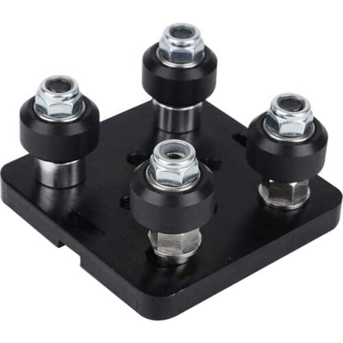 Mini V Gantry V-Shaped Boom Plate with Wheels Aluminum 3D Printer Accessory Kit CNC for Kossel Nema 23 Black Wheels