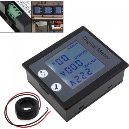 Single Phase Digital Panel Voltmeter Ammeter 220V 100A Voltage Current Energy Electricity Kwh Meter PZEM-0 11 with CT Coil