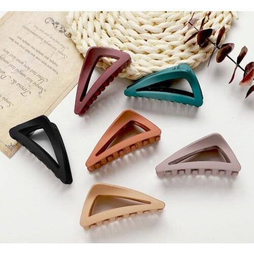 Solid Color Acrylic Hair Claws for Women Girls Simple Bath Clip Ponytail Clips Barrette Retro Headwear Hair Accessories Gift