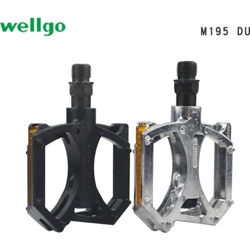 Wellgo M195 MTB Bike Pedals Aluminum Alloy Mountain Bicycle Bearing Pedal DU Peilin With reflector plate Bicycle Parts