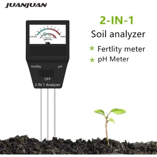2 in 1 Soil PH Meter Fertility Meter With 3 Probes Soil PH Tester Plant Fertile Measure Device Acidity Meter For Garden 20%OFF