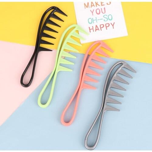 1Pcs Wide Tooth Shark Comb Detangler Curly Hair Salon Hairdressing Massage Comb