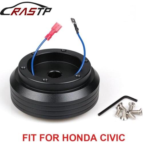 RASTP-Black Aluminum Racing Steering Wheel Short Hub Adapter Boss Kit for Honda Civic RS-QR010-EK
